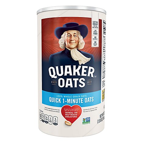 Quaker Oats Whole Grain Quick 1 Minute - 42 Oz
