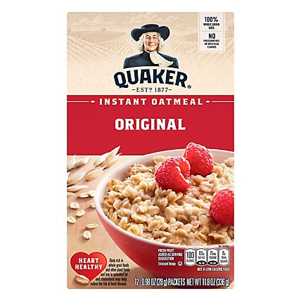 Quaker Oatmeal Instant Original - 12-0.98 Oz - Image 1