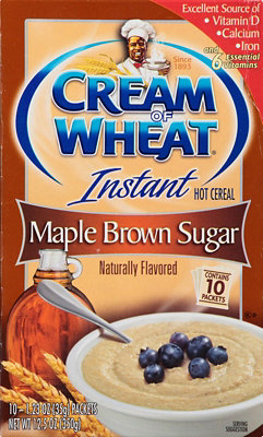 Cream of Wheat Cereal Hot Instant Maple Brown Sugar - 10 Count