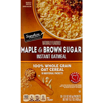 Signature SELECT Oatmeal Instant Maple & Brown Sugar - 10-1.51 Oz - Image 2