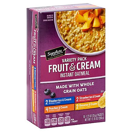 Signature SELECT Oatmeal Instant Fruit & Cream Variety Pack - 10-1.23 Oz - Image 1