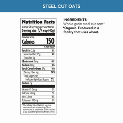 Nature's Path Organic Steel Cut Whole Grain Oatmeal - 30 Oz - Image 4