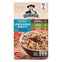 Quaker Oatmeal Instant Lower Sugar Maple & Brown Sugar Cinnamon & Spice Apple Cinnamon - 11.5 Oz - Image 1