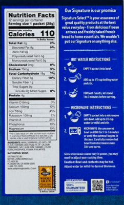 Signature SELECT Oatmeal Instant Original Flavor - 12-0.98 Oz - Image 3