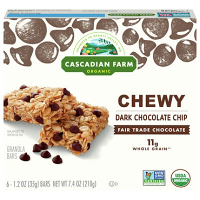 Cascadian Farm Organic Granola Bars Chewy Chocolate Chip - 6-1.2 Oz - Image 1