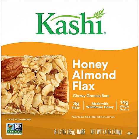 Kashi GO Chewy Granola Bars Fiber Bars Honey Almond Flax 6 Count - 7.4 Oz