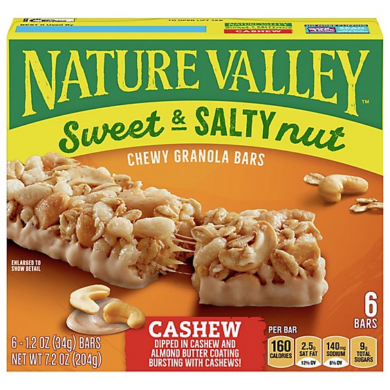 Nature Valley Granola Bars Sweet & Salty Nut Cashew - 6-1.2 Oz