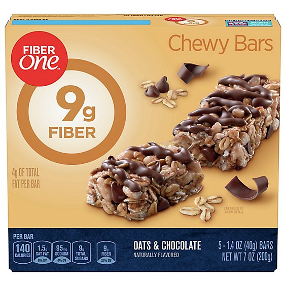 Fiber One Chewy Bars Oats & Chocolate - 5-1.4 Oz