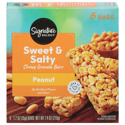 Signature SELECT Granola Bars Chewy Sweet N Salty Peanut - 6-1.23 Oz - Image 4