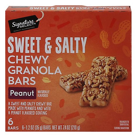 Signature SELECT Granola Bars Chewy Sweet N Salty Peanut - 6-1.23 Oz