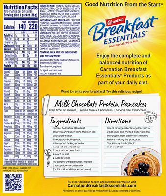 Carnation Breakfast Essentials Nutritional Milk Chocolate Powder Drink Mix - 10-1.26 Oz - Image 6