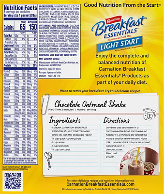 Carnation Breakfast Essentials Powder Drink Mix No Sugar Added Rich Milk Chocolate - 8-0.705 Oz - Image 6