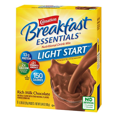 Carnation Breakfast Essentials Powder Drink Mix No Sugar Added Rich Milk Chocolate - 8-0.705 Oz - Image 3