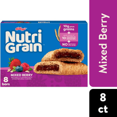 Nutri-Grain Soft Baked Mixed Berry Whole Grains Breakfast Bars 8 Count - 10.4 Oz - Image 1