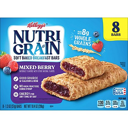 Nutri-Grain Soft Baked Mixed Berry Whole Grains Breakfast Bars 8 Count - 10.4 Oz - Image 5