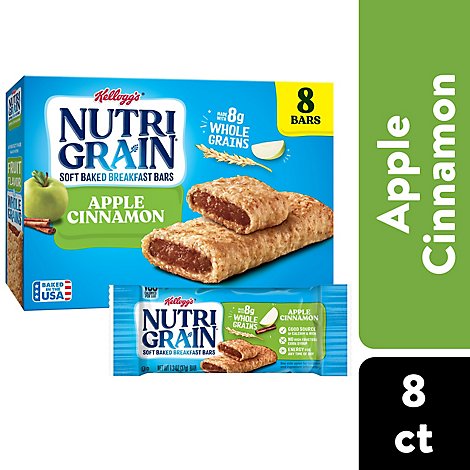 Nutri-Grain Soft Baked Apple Cinnamon Whole Grains Breakfast Bars 8 Count - 10.4 Oz