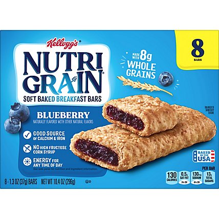 Nutri-Grain Soft Baked Blueberry Whole Grains Breakfast Bars 8 Count - 10.4 Oz - Image 4