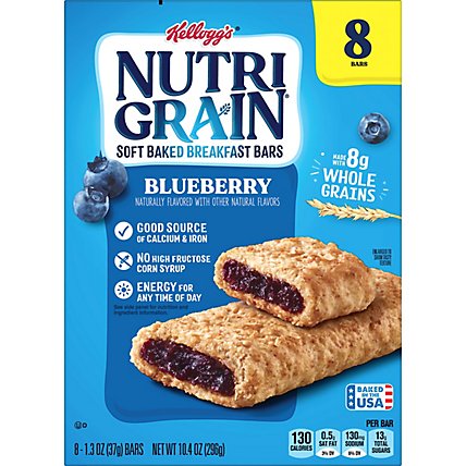 Nutri-Grain Soft Baked Blueberry Whole Grains Breakfast Bars 8 Count - 10.4 Oz - Image 5