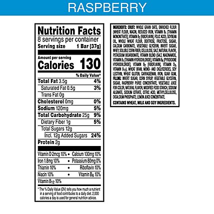 Nutri-Grain Soft Baked Raspberry Whole Grains Breakfast Bars 8 Count - 10.4 Oz - Image 3