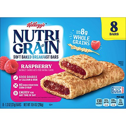 Nutri-Grain Soft Baked Raspberry Whole Grains Breakfast Bars 8 Count - 10.4 Oz - Image 4