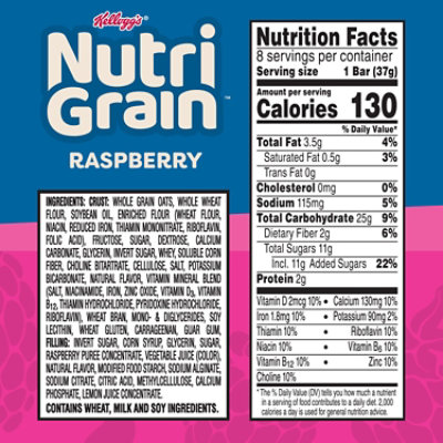 Nutri-Grain Soft Baked Breakfast Bars Raspberry Kids Snacks 8 Count - 10.4 Oz - Image 3