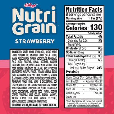 Nutri-Grain Breakfast Bars Strawberry Made with 10g Whole Grains - 8 - 10.4 Oz - Image 3