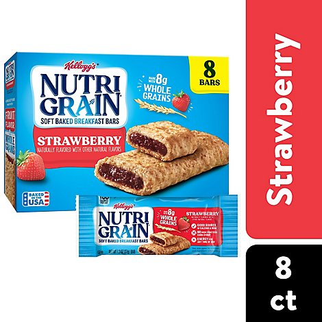 Nutri-Grain Soft Baked Breakfast Bars Made with Whole Grains Strawberry 8 Count - 10.4 Oz