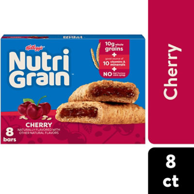 Nutri-Grain Breakfast Bars Cherry Made with 10g Whole Grains - 8 - 10.4 Oz - Image 1
