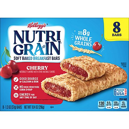 Nutri-Grain Soft Baked Cherry Whole Grains Breakfast Bars 8 Count - 10.4 Oz - Image 1