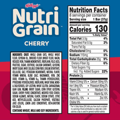 Nutri-Grain Soft Baked Breakfast Bars Cherry Kids Snacks 8 Count - 10.4 Oz - Image 3