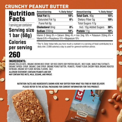 CLIF BAR Crunchy Peanut Butter Energy Bar - 2.4 Oz - Image 4