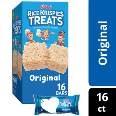 Rice Krispies Treats Crispy Marshmallow Squares Original Kids Snacks 16 Count - 12.4 Oz - Image 1