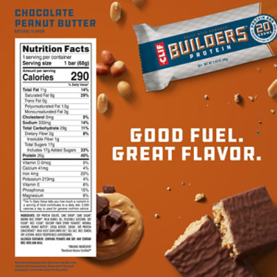 CLIF Builders Chocolate Peanut Butter Flavor Protein Bar - 2.4 Oz - Image 4