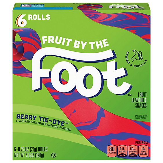 Betty Crocker Fruit By The Foot Fruit Flavored Snacks Berry Tie Dye - 6-0.75 Oz