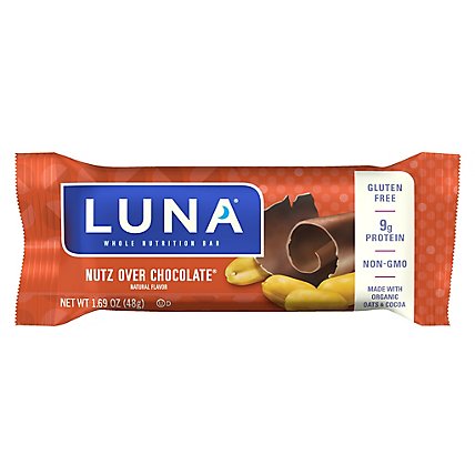 LUNA Whole Nutz Over Chocolate Nutrition Bar - 1.69 Oz - Image 1