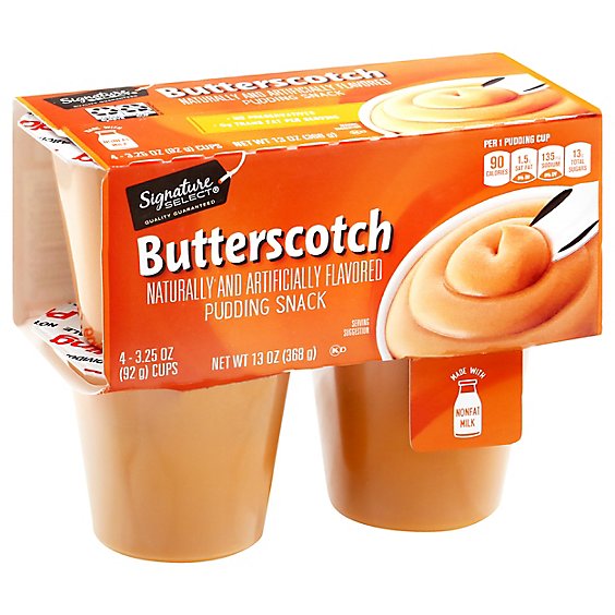 Signature SELECT Pudding Snack Butterscotch - 4-3.25 Oz