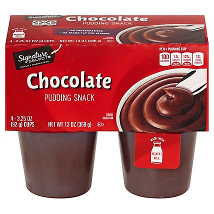 Signature SELECT Pudding Snack Chocolate - 4-3.25 Oz - Image 3