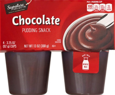 Signature SELECT Chocolate Pudding Snack - 4-3.25 Oz - Image 2