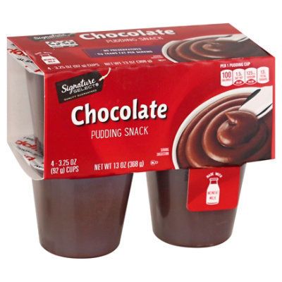 Signature SELECT Chocolate Pudding Snack - 4-3.25 Oz - Image 1