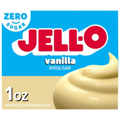 Jell-O Vanilla Artificially Flavored Zero Sugar Instant Reduced Calorie Pudding & Pie Filling Mix - 1 Oz.