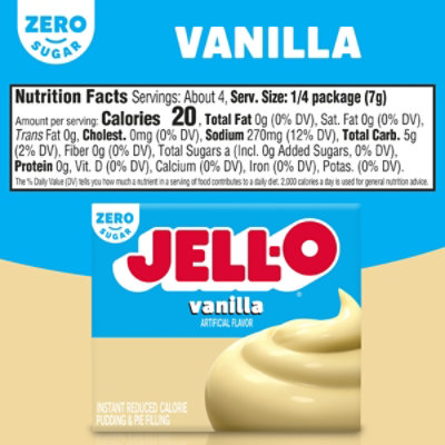Jell-O Vanilla Artificially Flavored Zero Sugar Instant Reduced Calorie Pudding & Pie Filling Mix - 1 Oz. - Image 7