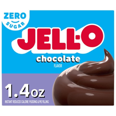 Jell-O Chocolate Flavor Zero Sugar Instant Reduced Calorie Pudding & Pie Filling Mix - 1.4 Oz