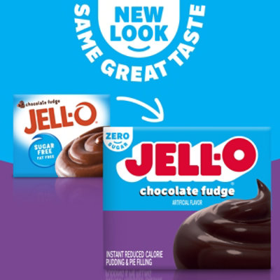 Jell-O Chocolate Fudge Sugar Free & Fat Free Instant Pudding & Pie Filling Mix Box - 1.4 Oz - Image 2