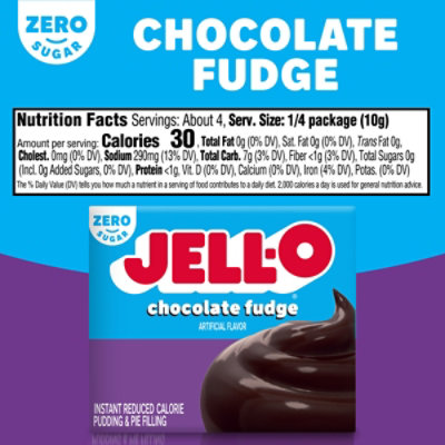 Jell-O Chocolate Fudge Sugar Free & Fat Free Instant Pudding & Pie Filling Mix Box - 1.4 Oz - Image 7