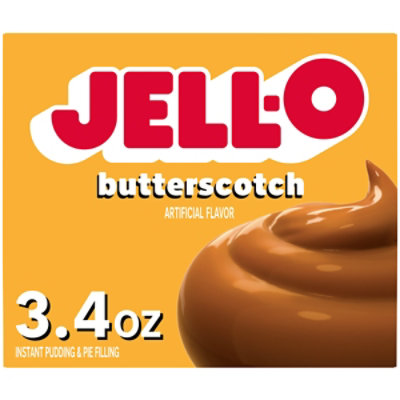 Jell-O Butterscotch Instant Pudding & Pie Filling Mix Box - 3.4 Oz - Image 1