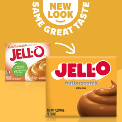 Jell-O Butterscotch Instant Pudding & Pie Filling Mix Box - 3.4 Oz - Image 2