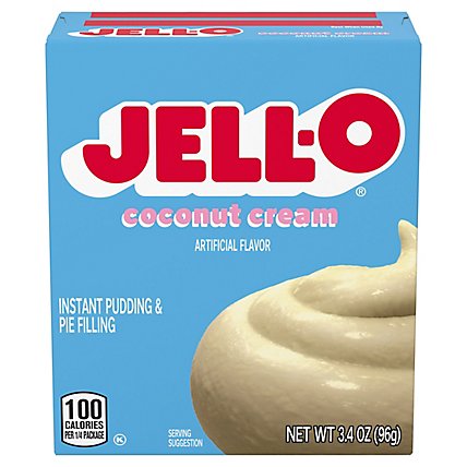 Jell-O Coconut Cream Instant Pudding & Pie Filling Mix Box - 3.4 Oz - Image 3