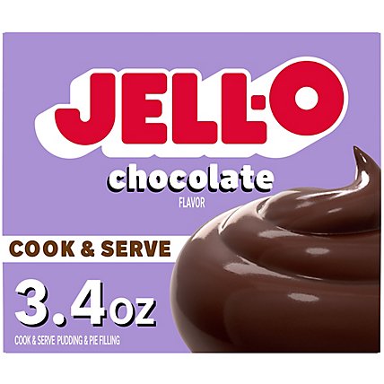 Jell-O Cook & Serve Chocolate Pudding & Pie Filling Mix Box - 3.4 Oz - Image 1