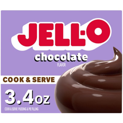 Jell-O Cook & Serve Chocolate Pudding & Pie Filling Mix Box - 3.4 Oz