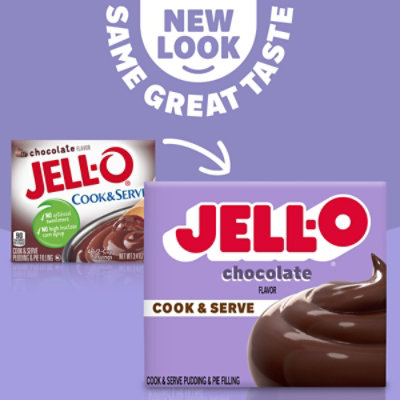 Jell-O Cook & Serve Chocolate Pudding & Pie Filling Mix Box - 3.4 Oz - Image 3